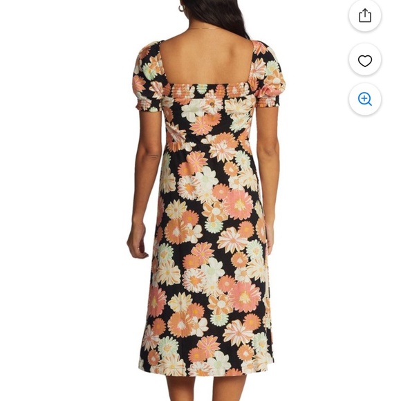 Roxy Summertime Feeling Floral Tie-Front Midi Dress Size XS - Picture 9 of 14